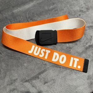 Nike Mens Just Do It Reversible Belt Orange/White